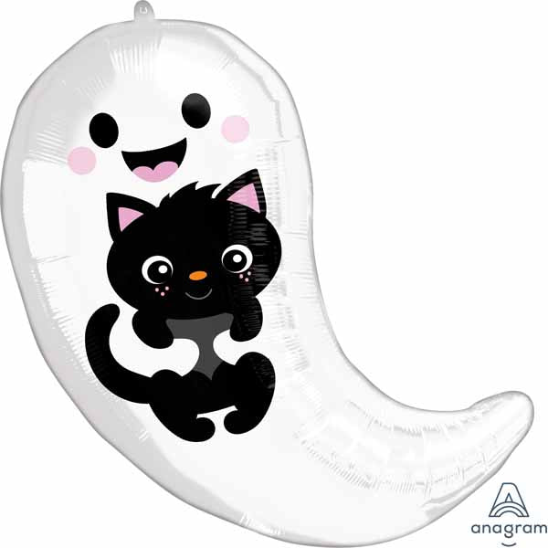 18 inch Halloween Cuties Ghost Kitty Shape Foil Balloons