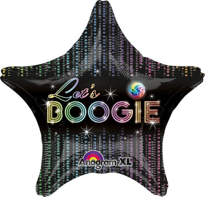 18 inch Disco Lets Boogie Star Balloon with Helium