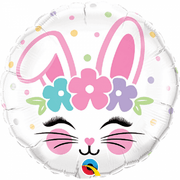 18 inch Easter Bunny Eyelashes Foil Balloon with Helium