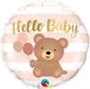 Hello Baby Bear Foil Balloon with Helium