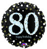 Milestone Sparkling 80th Birthday Balloon with Helium