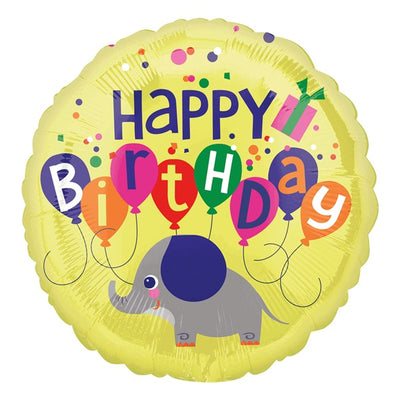 18 inch Jungle Animals Happy Birthday Elephant Balloons