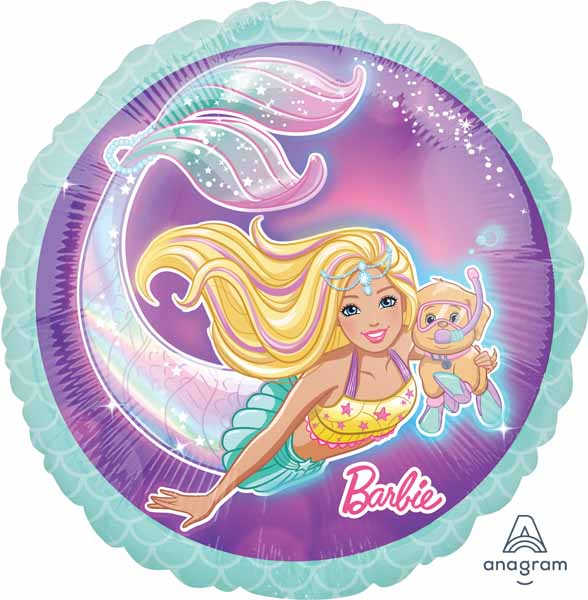 18 inch Barbie Mermaid Balloons with Helium