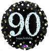 Milestone Sparkling 90th Birthday Balloon with Helium