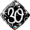 Milestone Elegant 30th Birthday Black Diamond Balloon with Helium