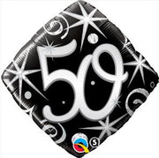 Milestone Elegant 50th Birthday Black Diamond Balloon with Helium
