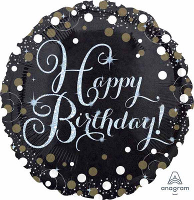 Milestone Sparking Happy Birthday Balloon with Helium