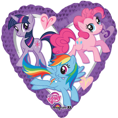 18 inch My Little Pony Heart Foil Balloon with Helium
