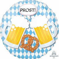 18 inch Oktoberfest Prost Beer Mugs Pretzel Foil Balloon with Helium