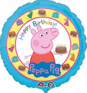 18 inch Peppa Pig Happy Birthday Foil Balloon with Helium
