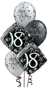18th Elegant Birthday Balloon Bouquet with Helium and Weight
