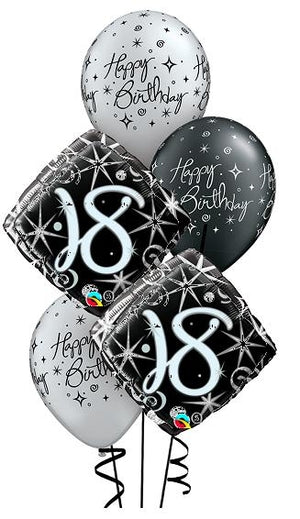 18th Elegant Birthday Balloon Bouquet with Helium and Weight