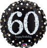 60th Birthday Sparkling Foil Balloon with Helium