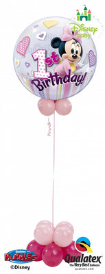 1st Birthday Baby Minnie Mouse Balloon Centerpiece