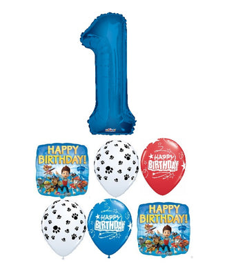 Paw Patrol Pick An Age Blue Number Birthday Balloon Bouquet