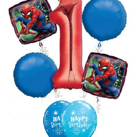 1st Birthday Spider Man Balloons Bouquet