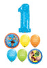 1st Birthday Toy Story Balloon Bouquet with Helium and Weight