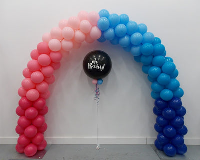 20 Foot Ombre Pink Blue Balloons Arch Oh Baby Gender Reveal Confetti Balloon