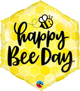 20 inch Happy Bee Day Hexagon Shape Birthday Balloons with Helium