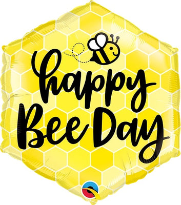 20 inch Happy Bee Day Foil Balloon with Helium
