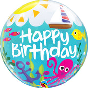 22 inch Sea Creatures Maritime Happy Birthday Bubble Balloons