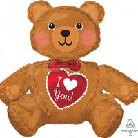 22 inch Valentine Sitting Bear I Love You Foil Balloons