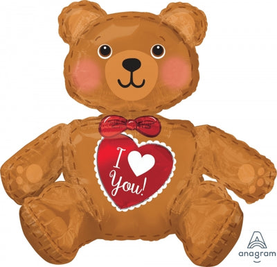 22 inch Valentine Sitting Bear I Love You Foil Balloons