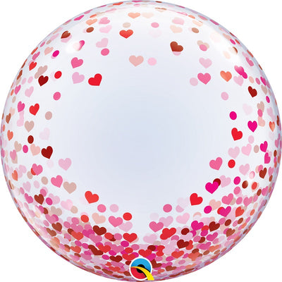 24 inch Red Pink Hearts Bubble Balloons