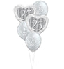 25th Anniversary Hearts Silver Balloons Bouquet of 5