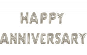 34 inch Jumbo Silver Letters Happy Anniversary Foil Balloons