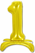 26 inch Standing Gold Number 1 Balloon Stand Up AIR FILLED ONLY