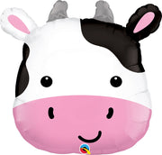 Farm Animals Cute Holstein Cow Head Balloon with Helium and Weight