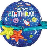 29 inch Outer Space Colourful Galaxy Happy Birthday Balloons