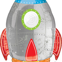 Outer Space Spaceship Foil Balloon with Helium and Weight