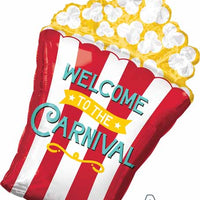 29 inch Welcome to Carnival Popcorn Balloon with Helium and Weight