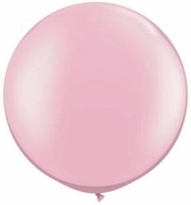30 inch Round Pearl Pink Balloon with Helium and Weight