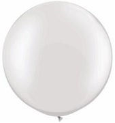 30 inch Round Pearl White Balloon with Helium and Weight