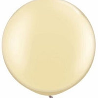 30 inch Round Pearl Ivory Balloon with Helium and Weight