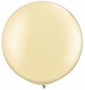 30 inch Round Pearl Ivory Balloon with Helium and Weight