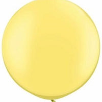 30 inch Round Pearl Lemon Chiffon Balloon with Helium and Weight