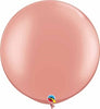 30 inch Round Metallic Pearl Rose Gold Balloon with Helium and Weight