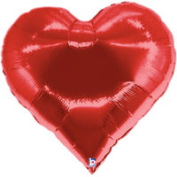 Red Heart Shape Casino Foil Balloon with Helium and Weight