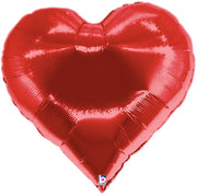 Red Heart Shape Casino Foil Balloon with Helium and Weight