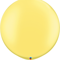 Qualatex 30 inch Round Pearl Lemon Chiffon Uninflated Latex Balloon