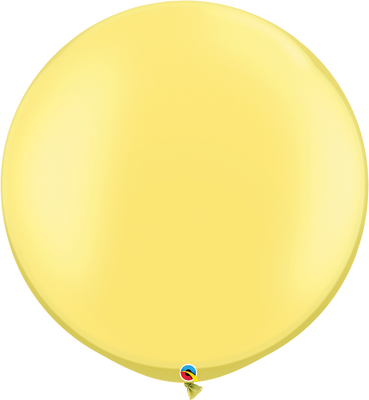 Qualatex 30 inch Round Pearl Lemon Chiffon Uninflated Latex Balloon