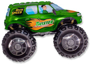 Green Monster Truck Big Wheels Balloon with Helium and Weight