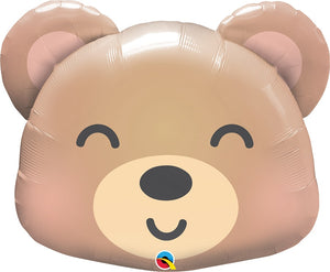 Baby Bear Head Foil Balloon with Helium and Weight