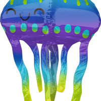 Sea Creatures Jellyfish Shape Foil Balloon with Helium and Weight