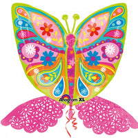 Butterfly Intricates Shape Foil Balloons with Helium and Weight