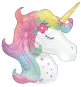 Enchanted Unicorn Head Foil Balloon with Helium and Weigth